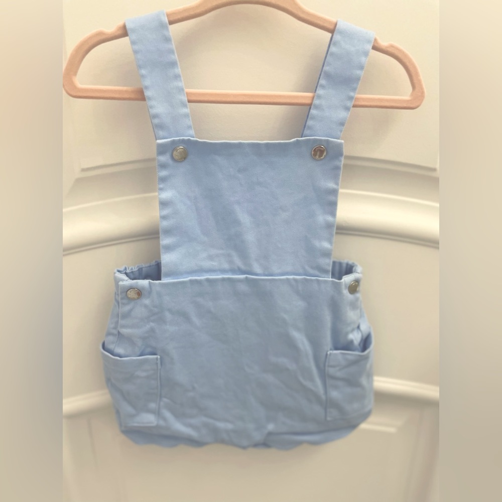Baby boy short dungarees - Jacadi Paris blue jumper - size worn once!